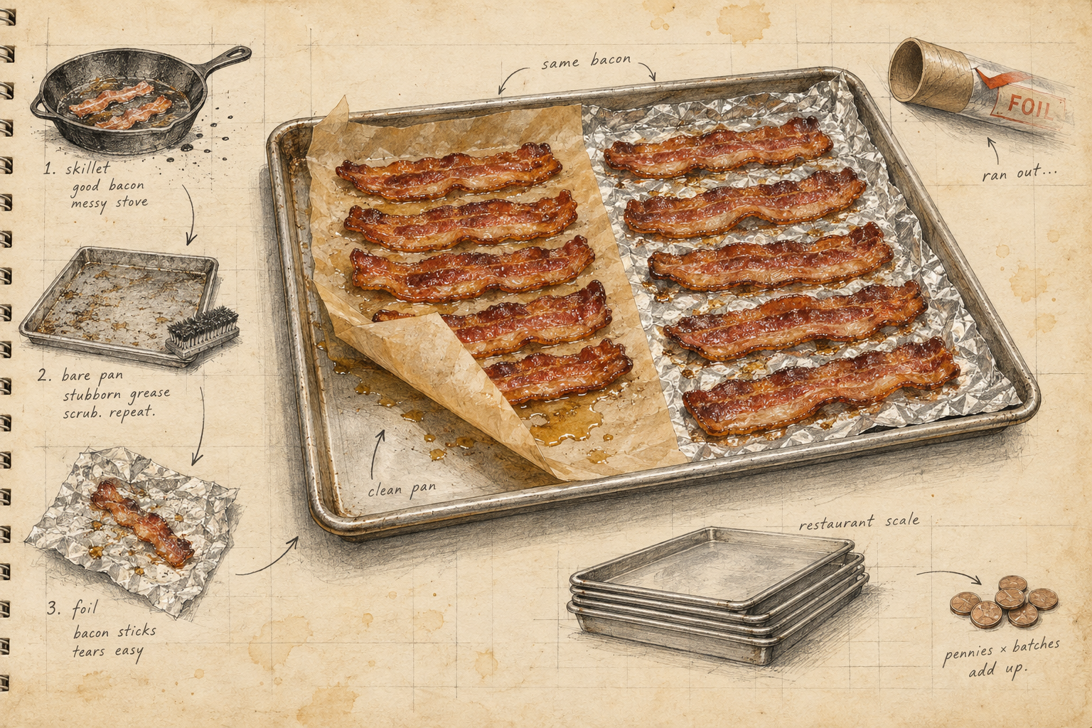 The Best Bacon Discovery Wasn't About Bacon — Notebook illustration.