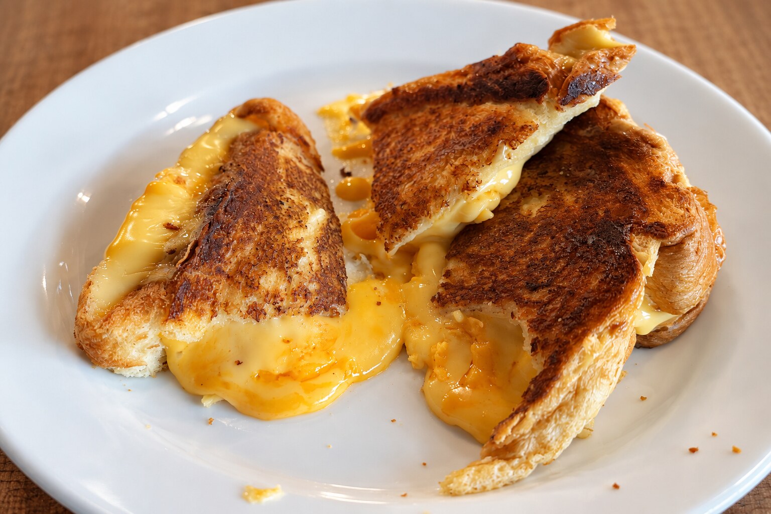 Cheesehead Grilled Cheese Melt with browned Japanese milk bread and melted cheese