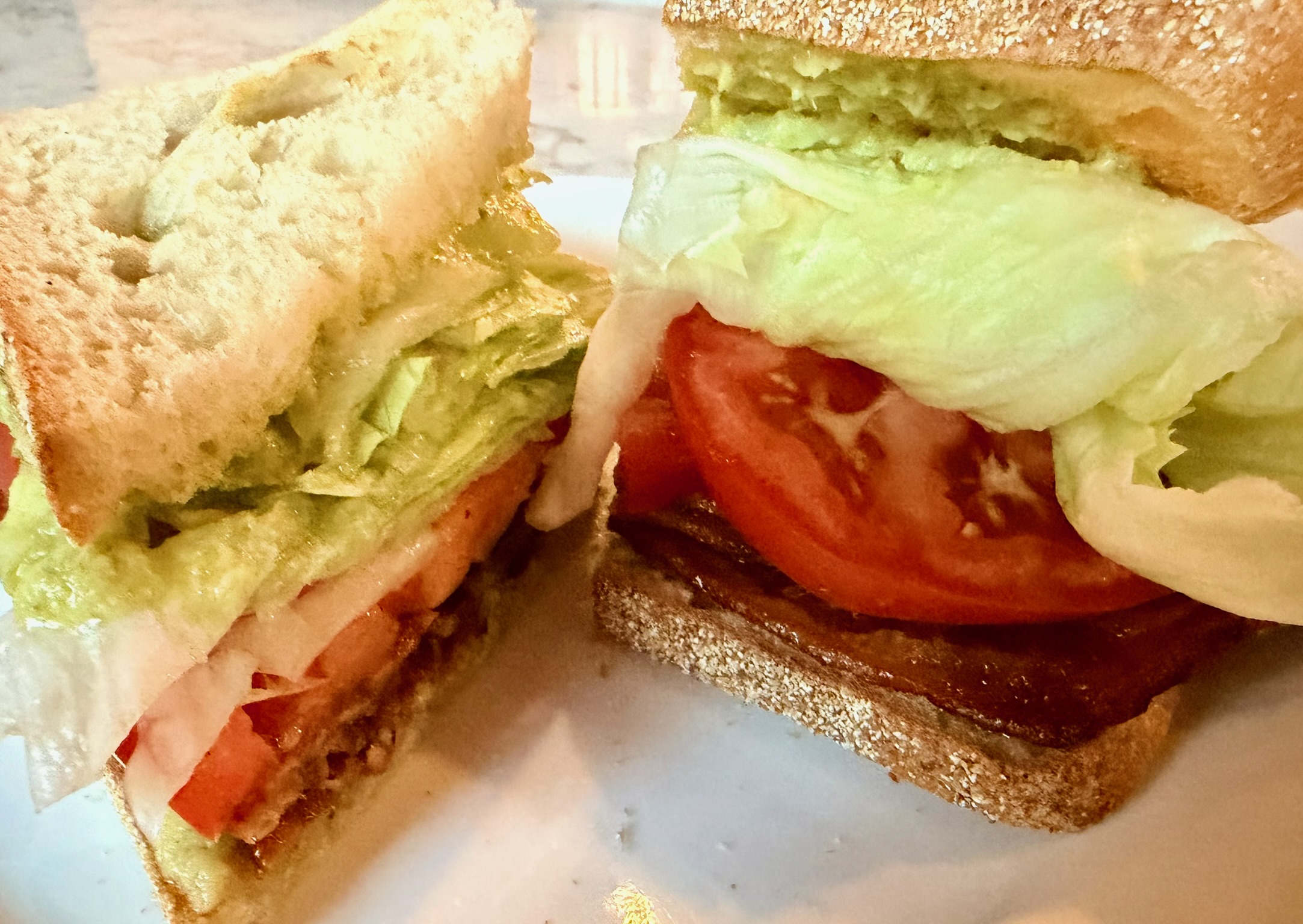 A closer view of the BLT layers.